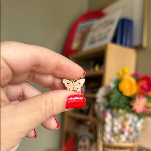 Tiny Pink and Gold vintage Butterfly pin
